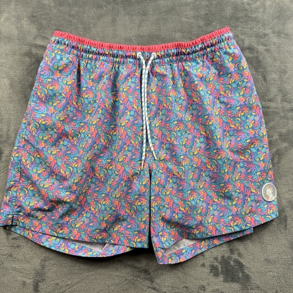 Chubbies Swim Trunks Mens XLarge 5.5 Inch Pink Purple Spades Shorts Boxer Liner - Picture 1 of 7